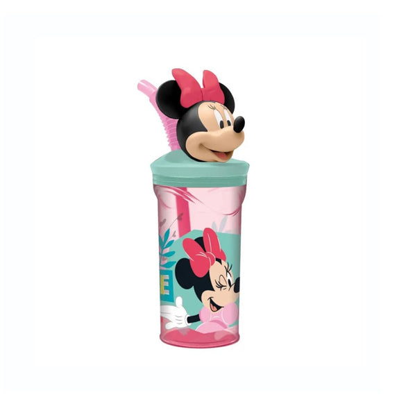 Bicchiere con cannuccia 3D Minnie