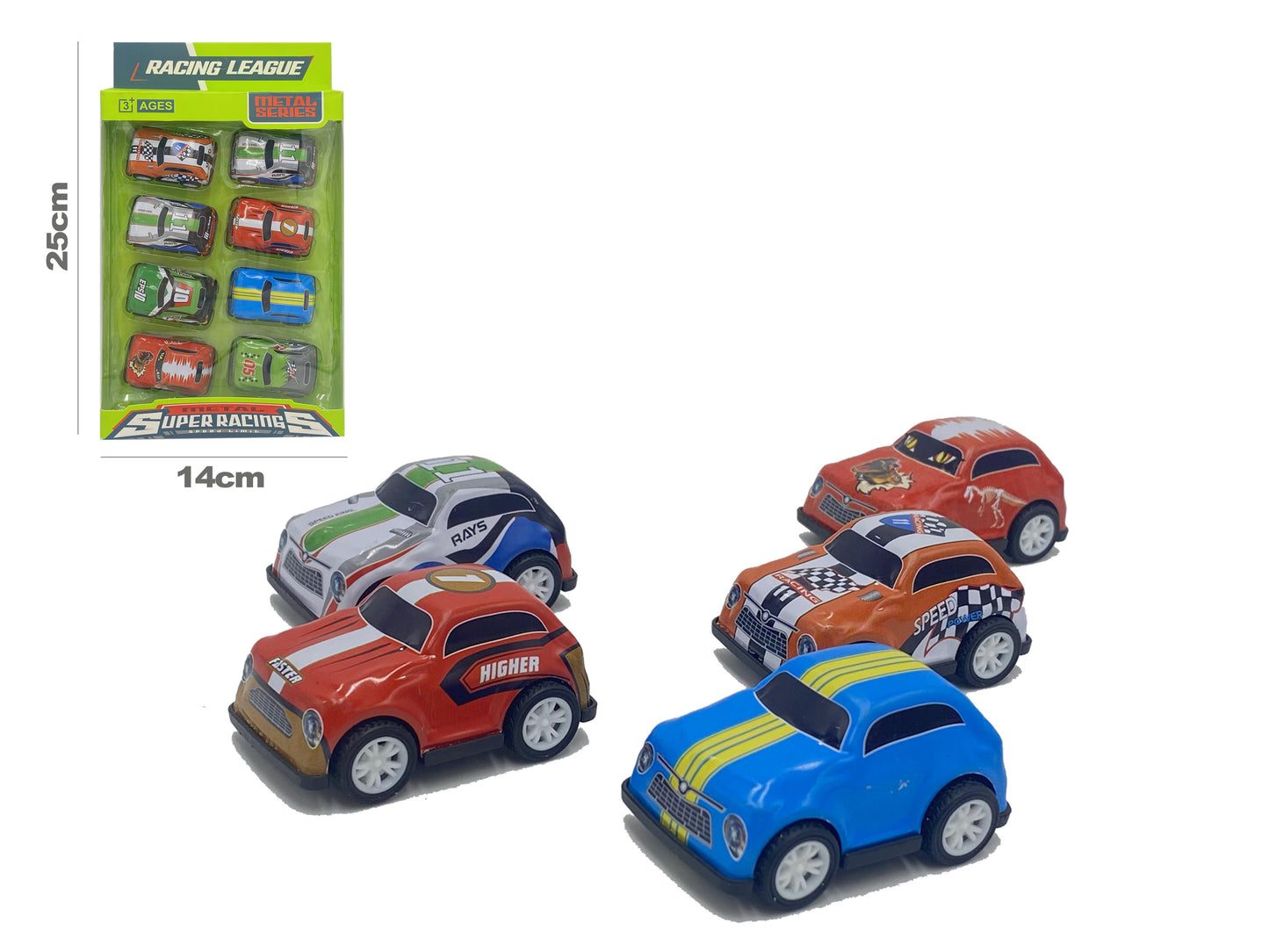 8 macchine metallo super racing