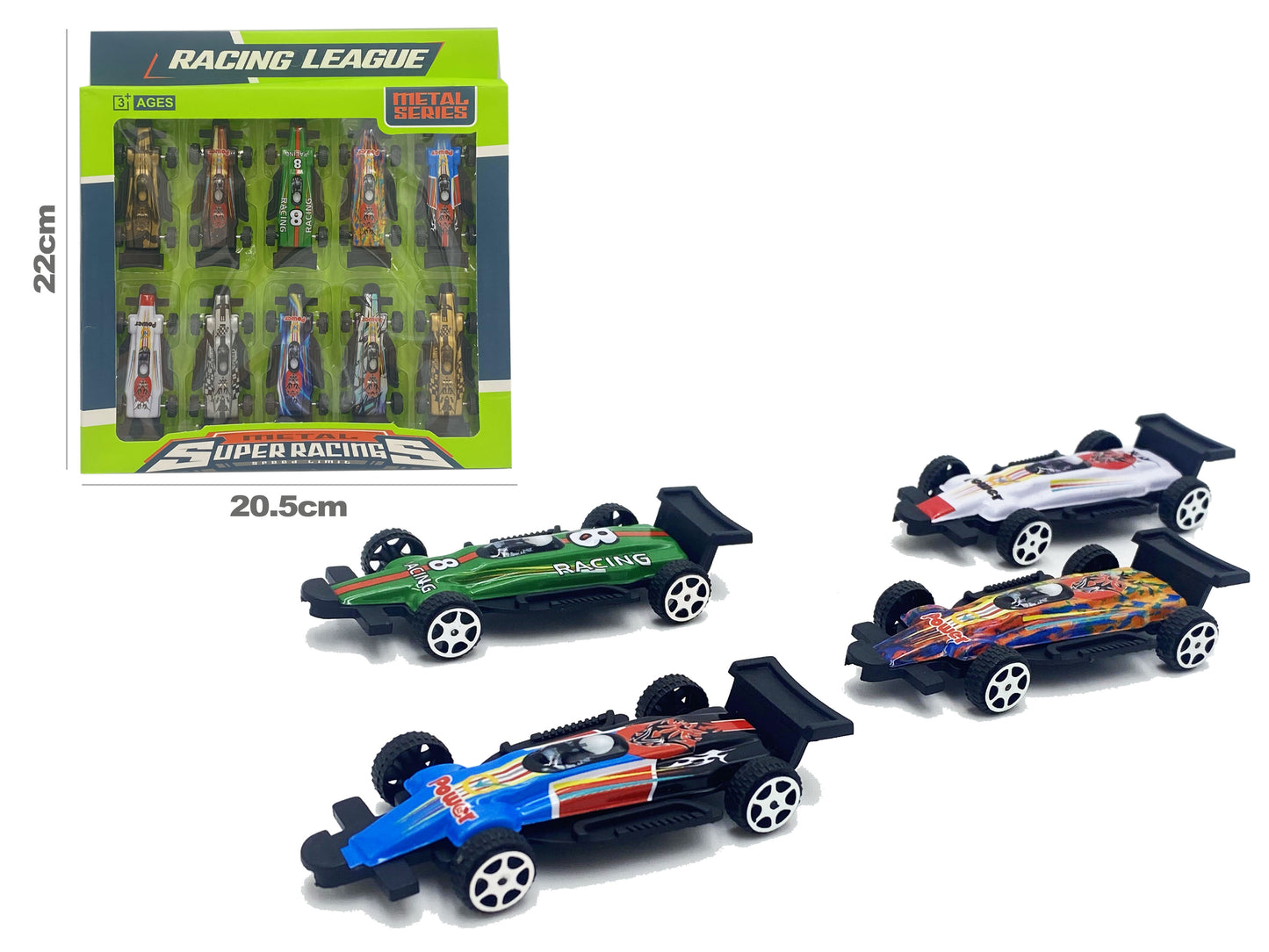 10 macchine metallo super racing