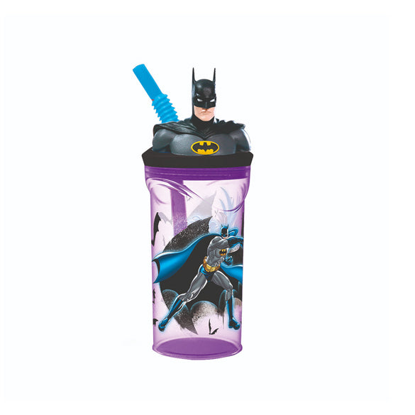 Bicchiere con cannuccia 3D Batman