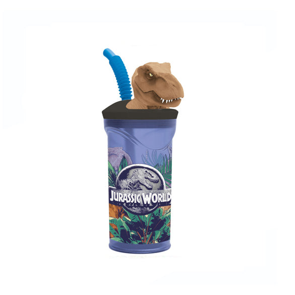 Bicchiere con cannuccia 3D Jurassic Park