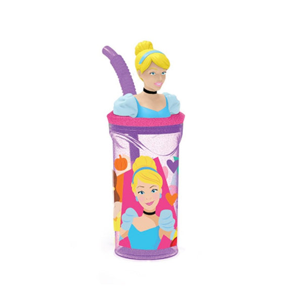 Bicchiere con cannuccia 3D Princess