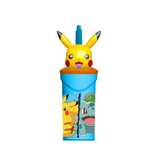 Bicchiere con cannuccia 3D Pokemon