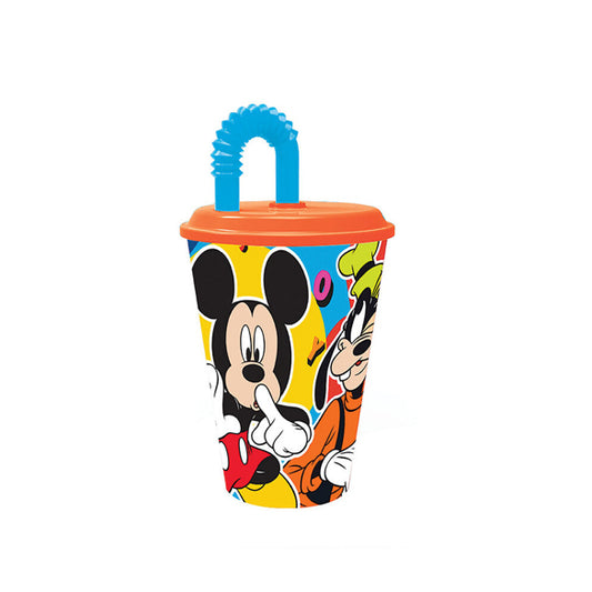 Bicchiere con cannuccia Topolino