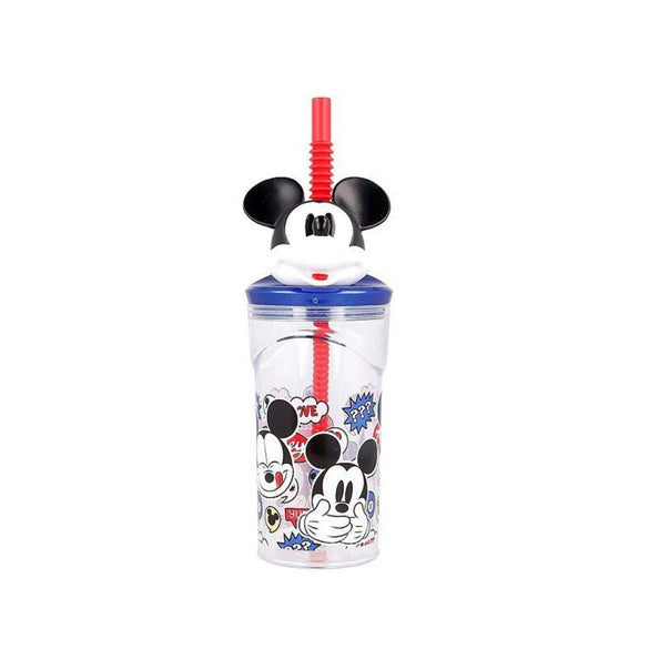 Bicchiere con cannuccia 3D Topolino