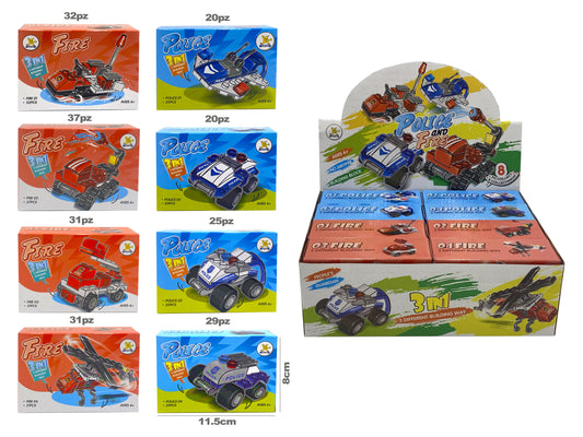 Display costruzioni pompieri e police