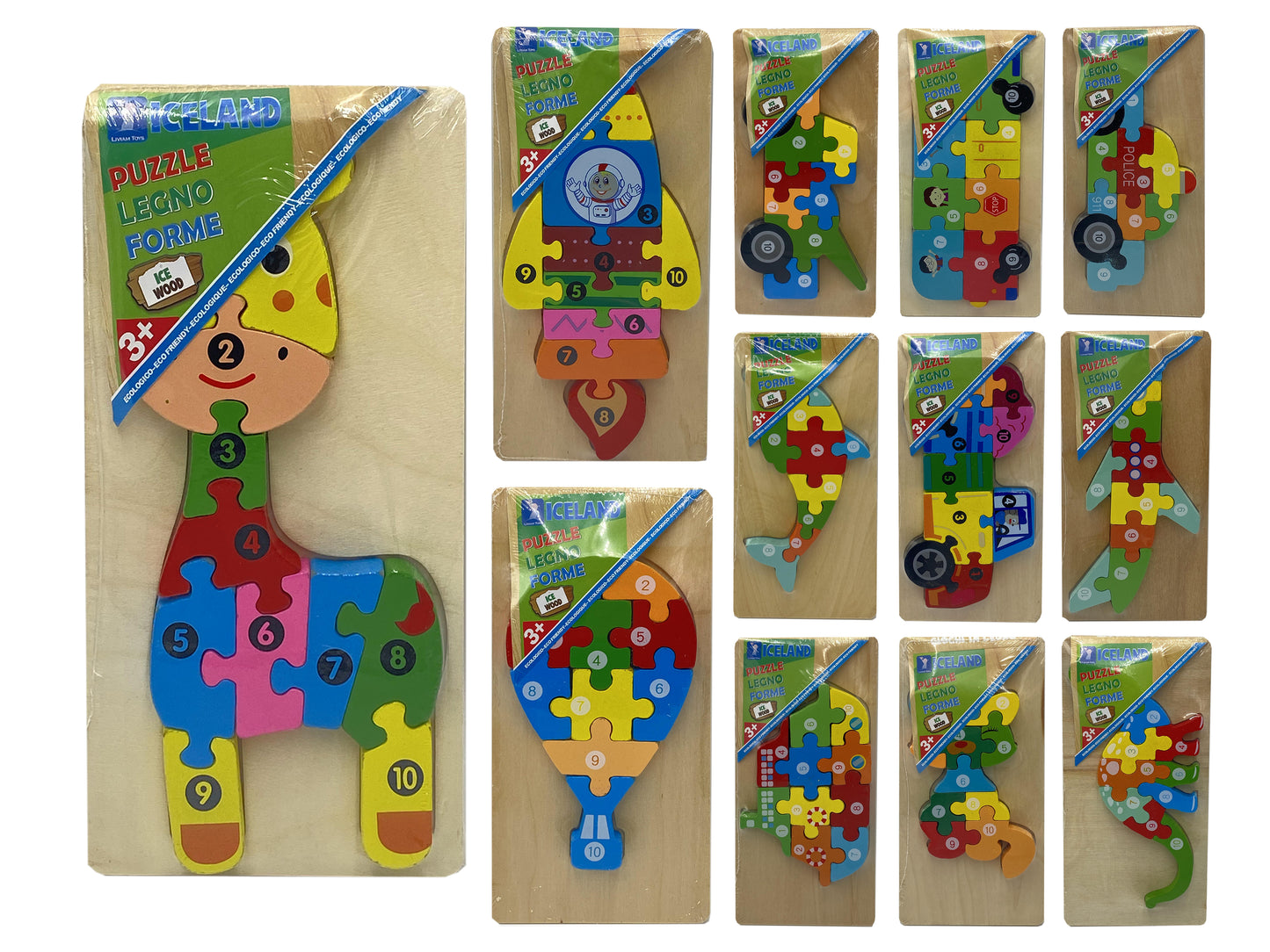 Icewood - puzzle di legno forme