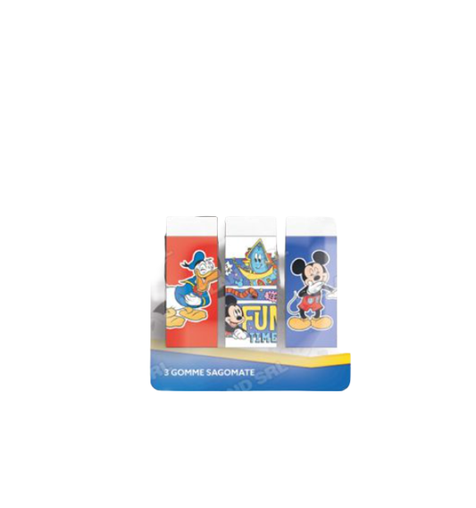 Gomme per cancellare 3pz. sagomate Topolino