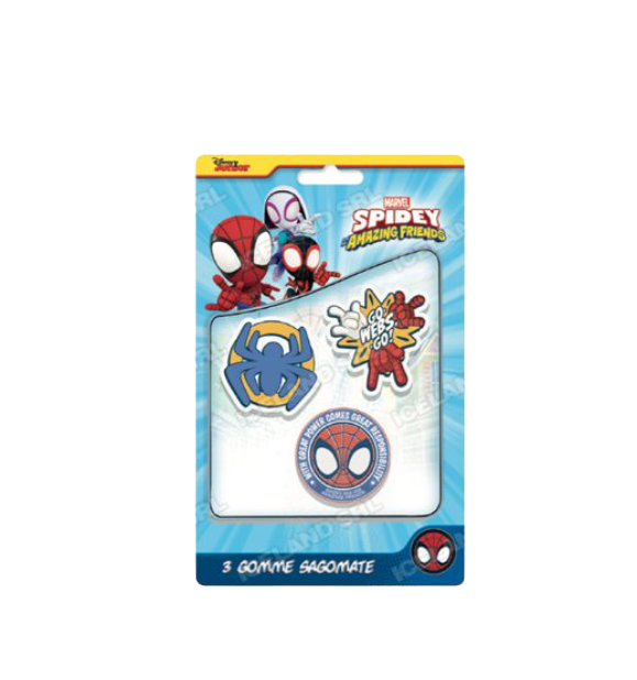 Gomme per cancellare 3pz. sagomate Spidey