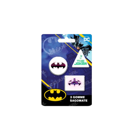 Gomme per cancellare 3pz. sagomate Batman