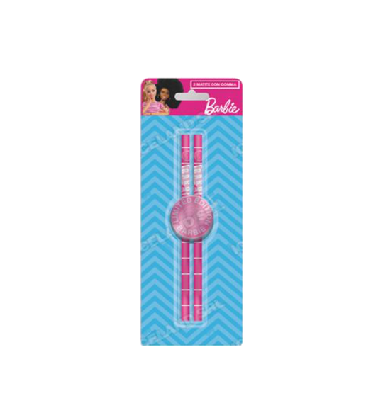 Matite 2pz. Blister Gomma Barbie