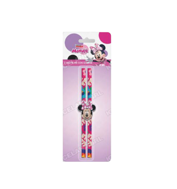 Matite 2pz. Blister Gomma Minnie