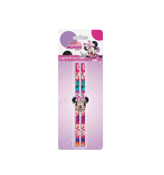 Matite 2pz. Blister Gomma Minnie