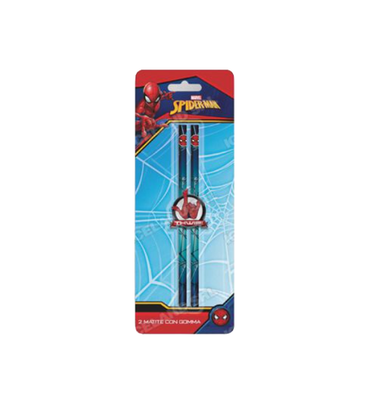 Matite 2pz. Blister Gomma Spiderman