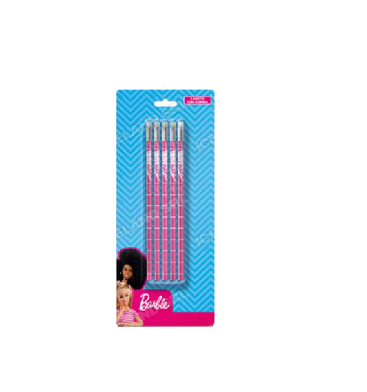 Matite 5pz. Blister Gomma Barbie