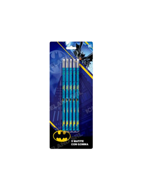 Matite 5pz. Blister Gomma Batman