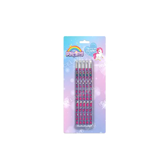 Matite 5pz. Blister Gomma Unicorno