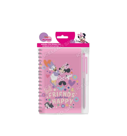 Agenda 14x11cm Con penna in busta Minnie