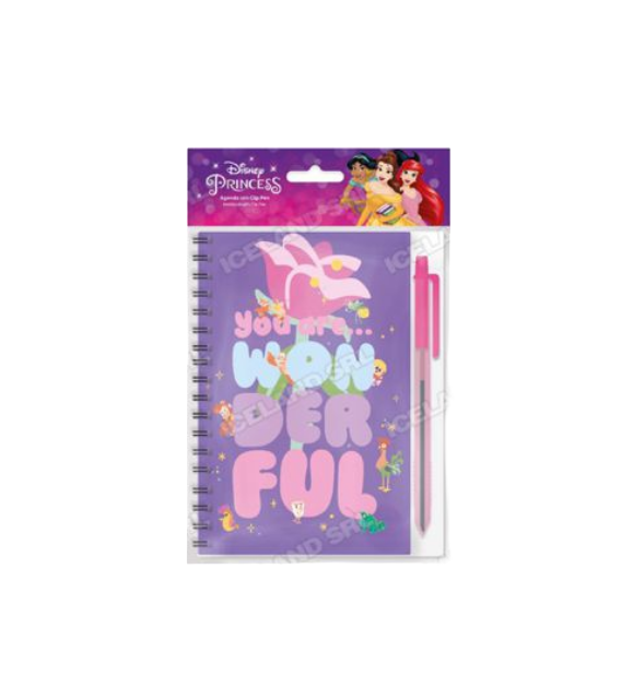 Agenda 14x11cm Con penna in busta Princess