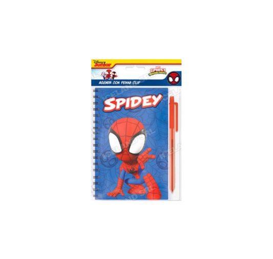 Agenda 14x11cm Con penna in busta Spidey