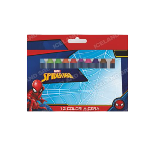 Colori a cera 12pz Spiderman