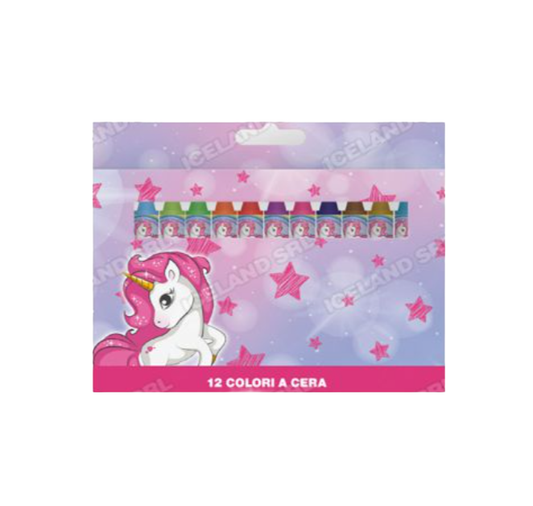 Colori a cera 12pz Unicorno