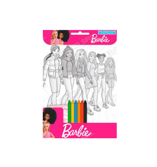 Set da colorare con 6 colori Barbie