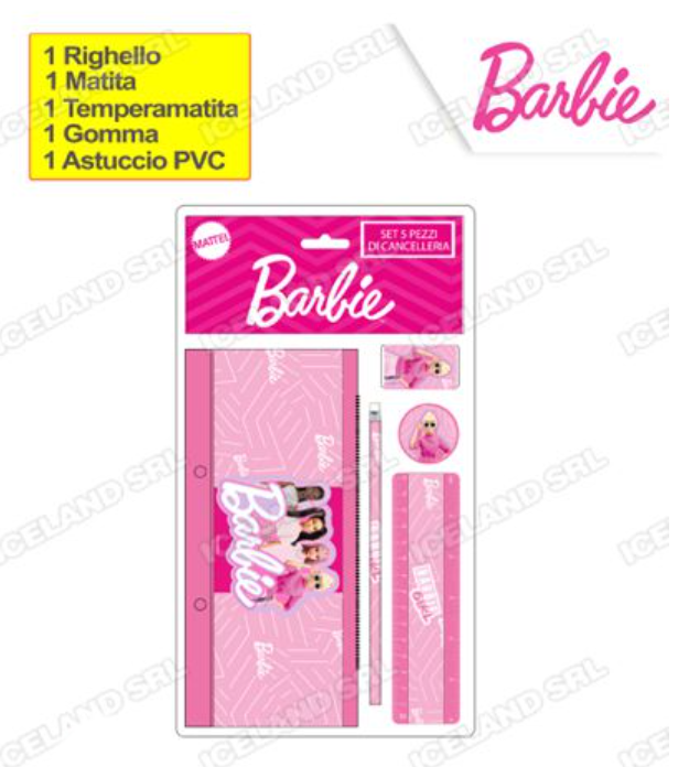 Set cancelleria 5pz Barbie