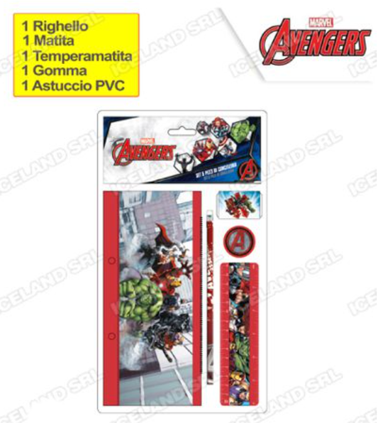 Set cancelleria 5pz Avengers