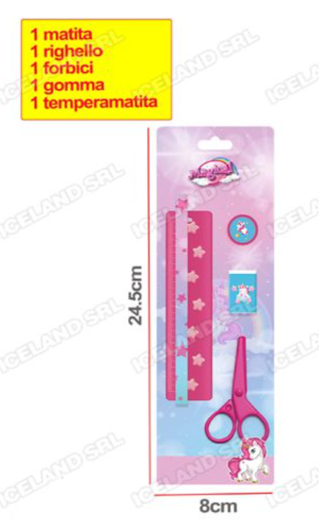 Set 5pz Cancelleria Unicorno