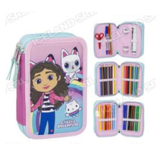 Astuccio 3 zip Gabby's Dollhouse GIOTTO