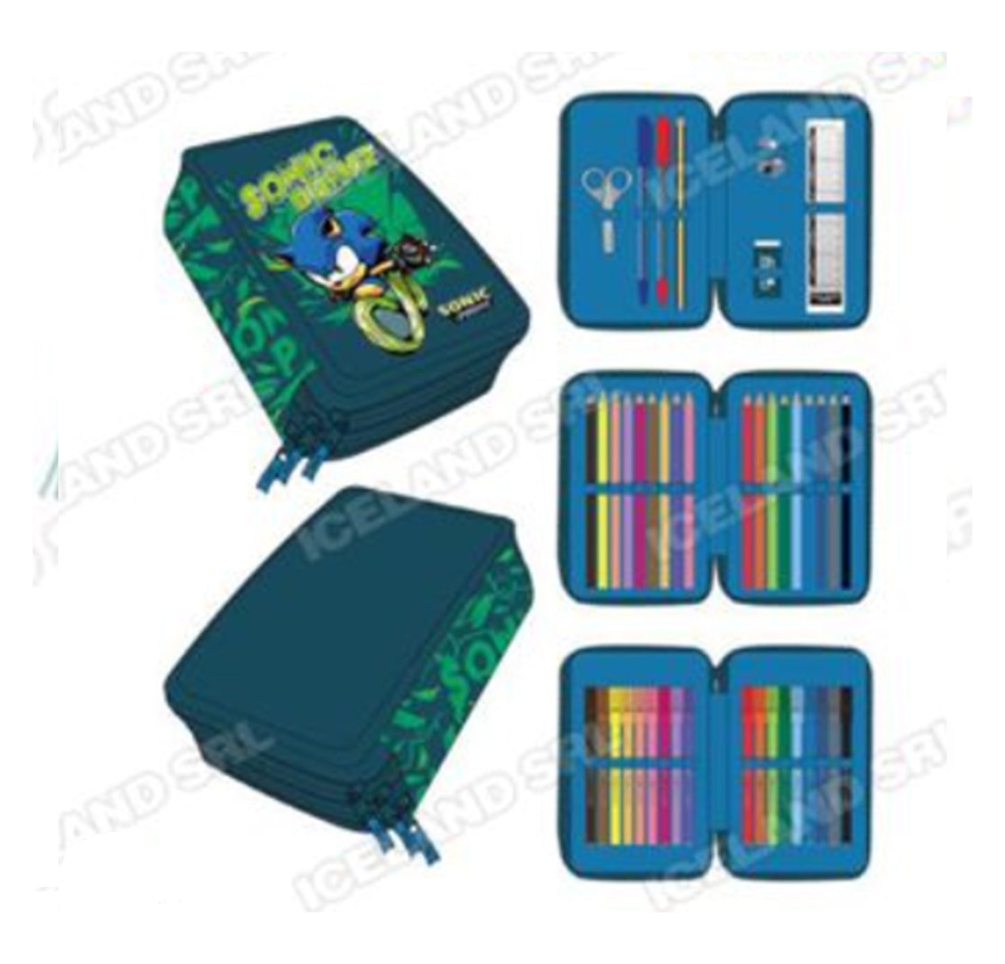 Astuccio 3 zip Sonic GIOTTO